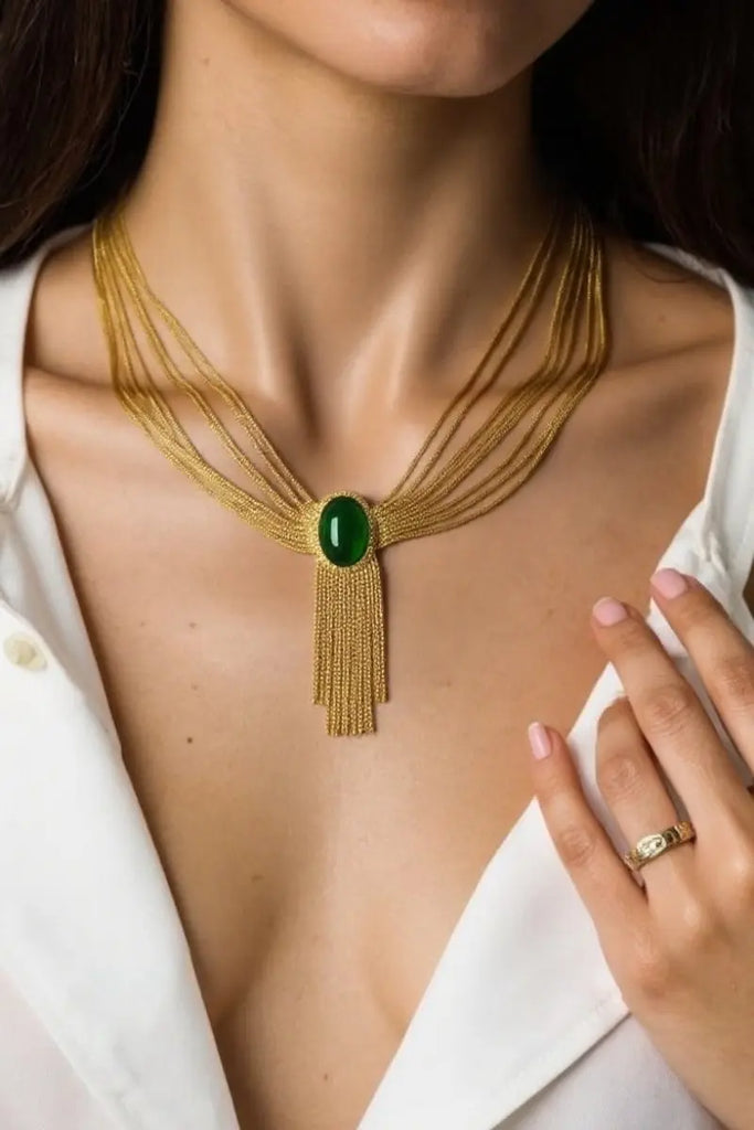 gold plated necklace set