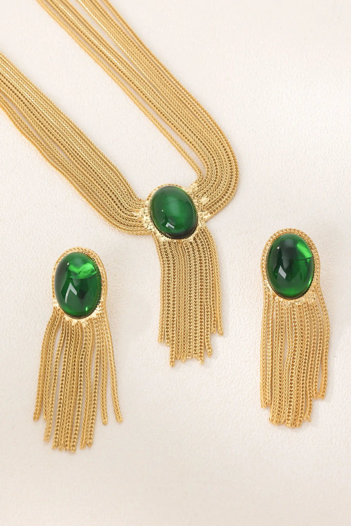 18k gold plated necklace set 