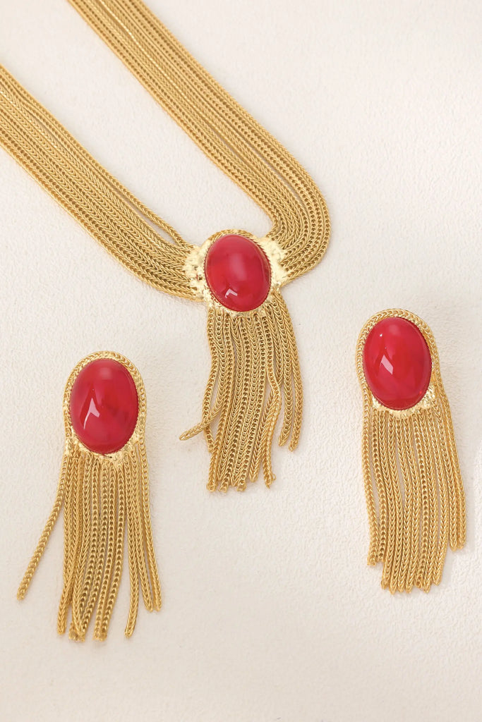18k gold plated necklace set 