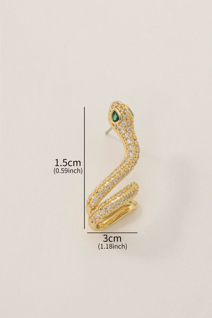 Eden 18K Gold-Plated Snake Single Ear Climber with Crystals All-Glows