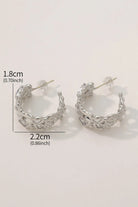 Ember Earrings with Square Zirconia & Platinum-Plated Brass