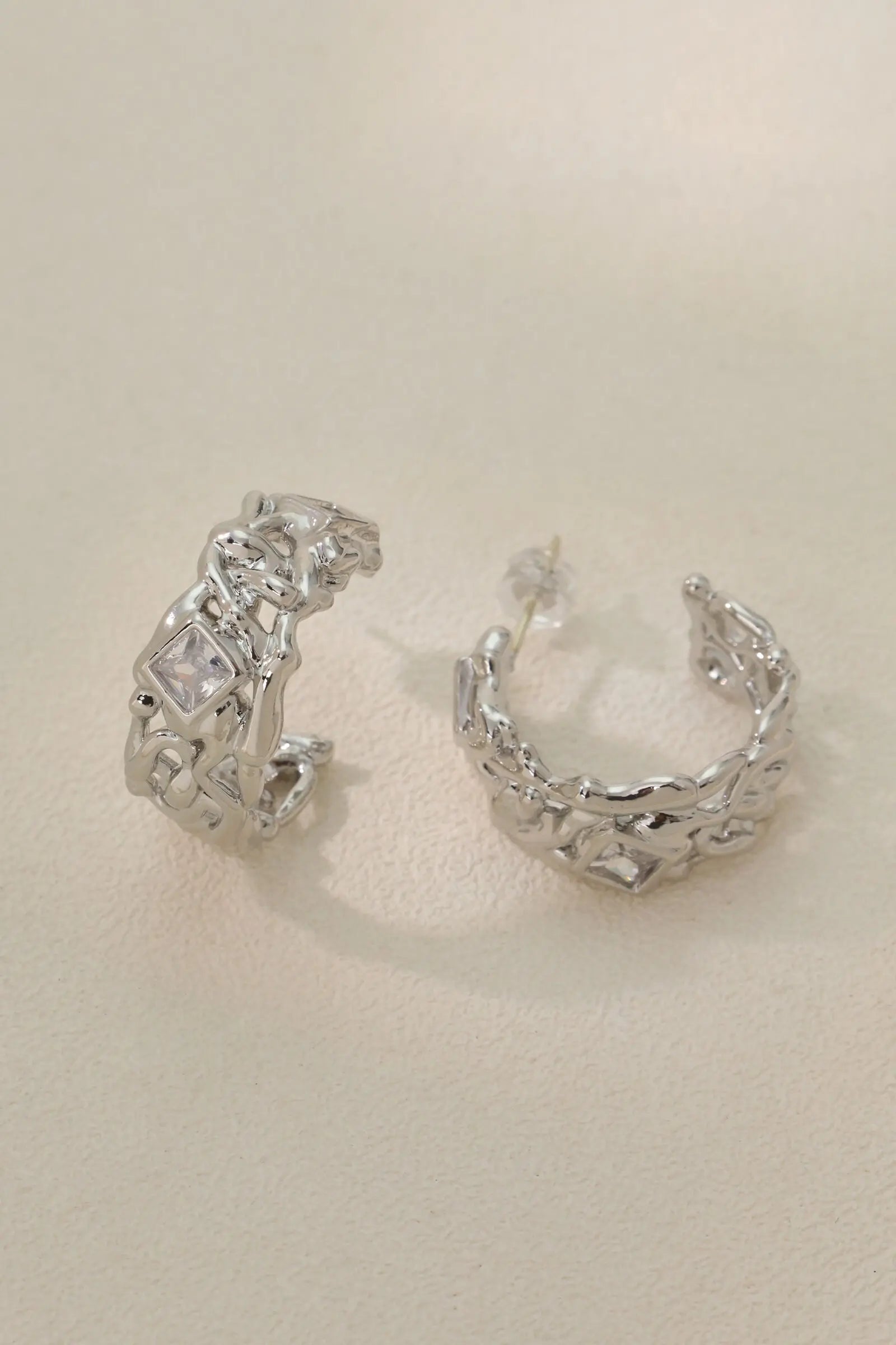 Platinum Plated Ember Earring