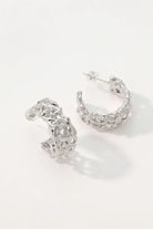 Platinum Plated Brass Ember Earring  with Square Zirconia 