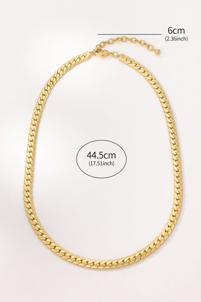 Eris Flat Herringbone Chain Necklace - 18K Gold-Plated Brass Luxury Jewelry All-Glows