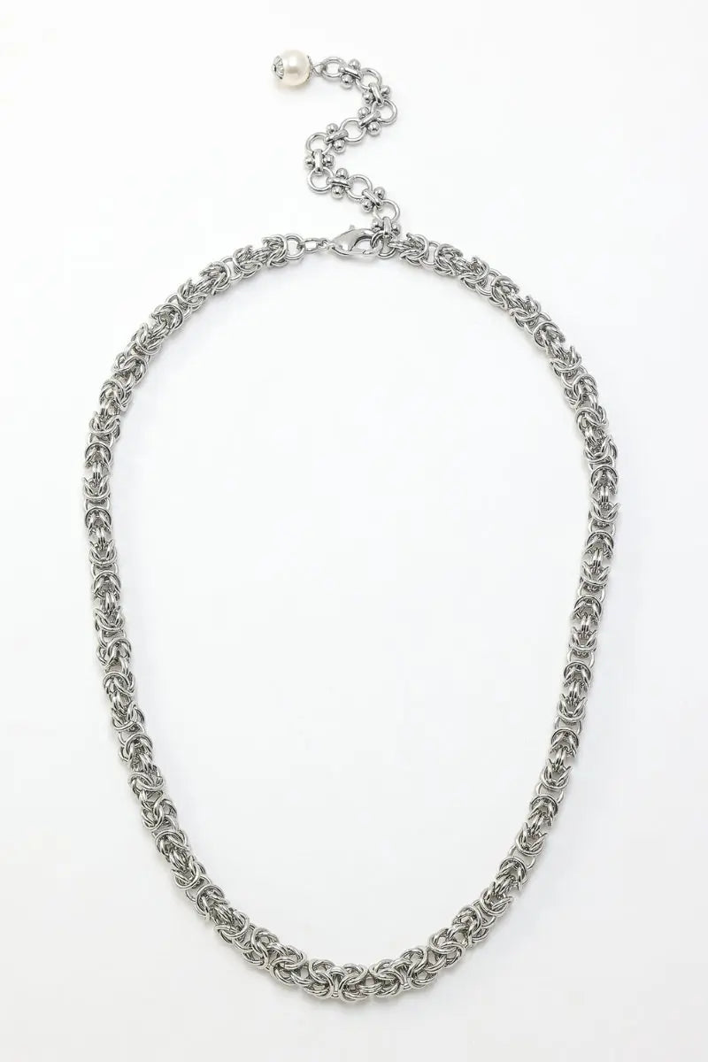 King Byzantine Chain Necklace: 18K Gold-Plated Brass in Gold & Platinum All-Glows