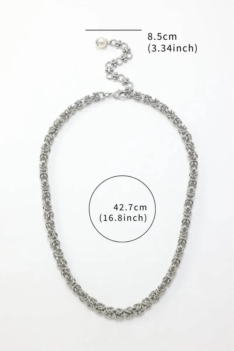 King Byzantine Chain Necklace: 18K Gold-Plated Brass in Gold & Platinum All-Glows