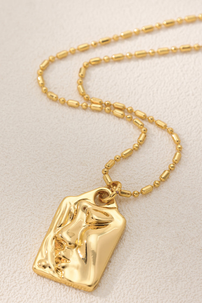 Loki Pendant Necklace - 18K Gold-Plated Brass Sleeping Beauty Face Charm - Enchanting Jewelry All-Glows