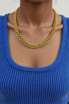 Lotus Jewelry Set: 18K Gold-Plated Foxtail Chain Necklace & Bracelet Set All-Glows