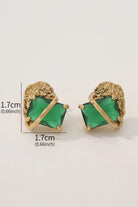 Gold Plated  Luna Green Jewellery Earrings