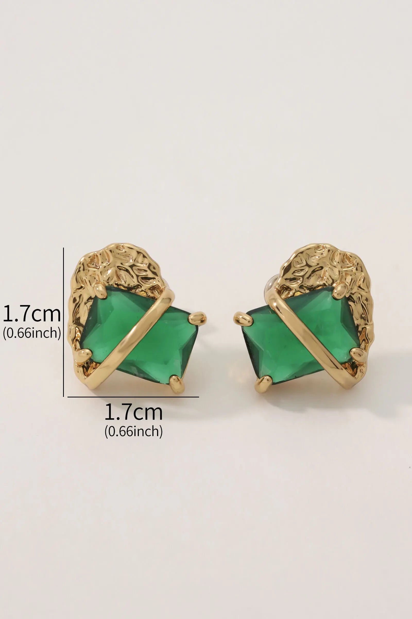 Gold Plated  Luna Green Jewellery Earrings