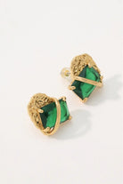 Green Gold Plated Stud Earrings