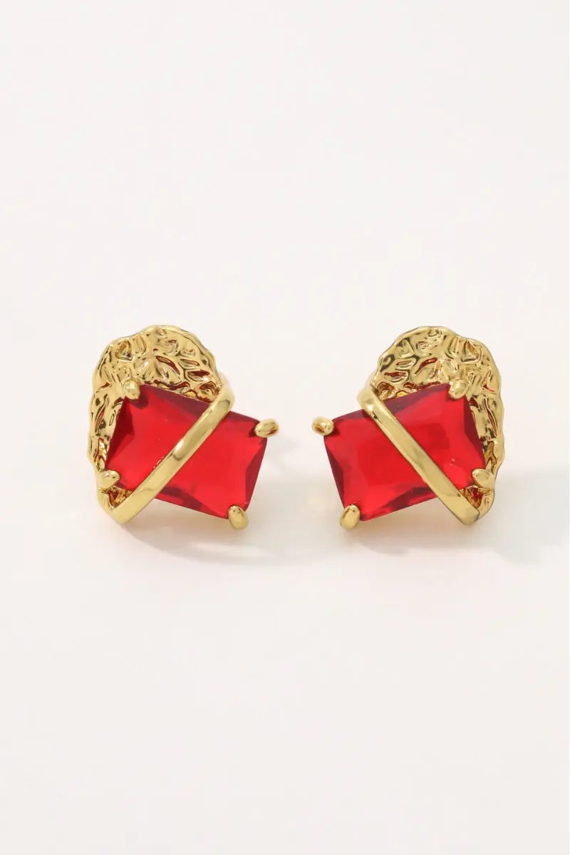  Red Gold Plated Earring Set