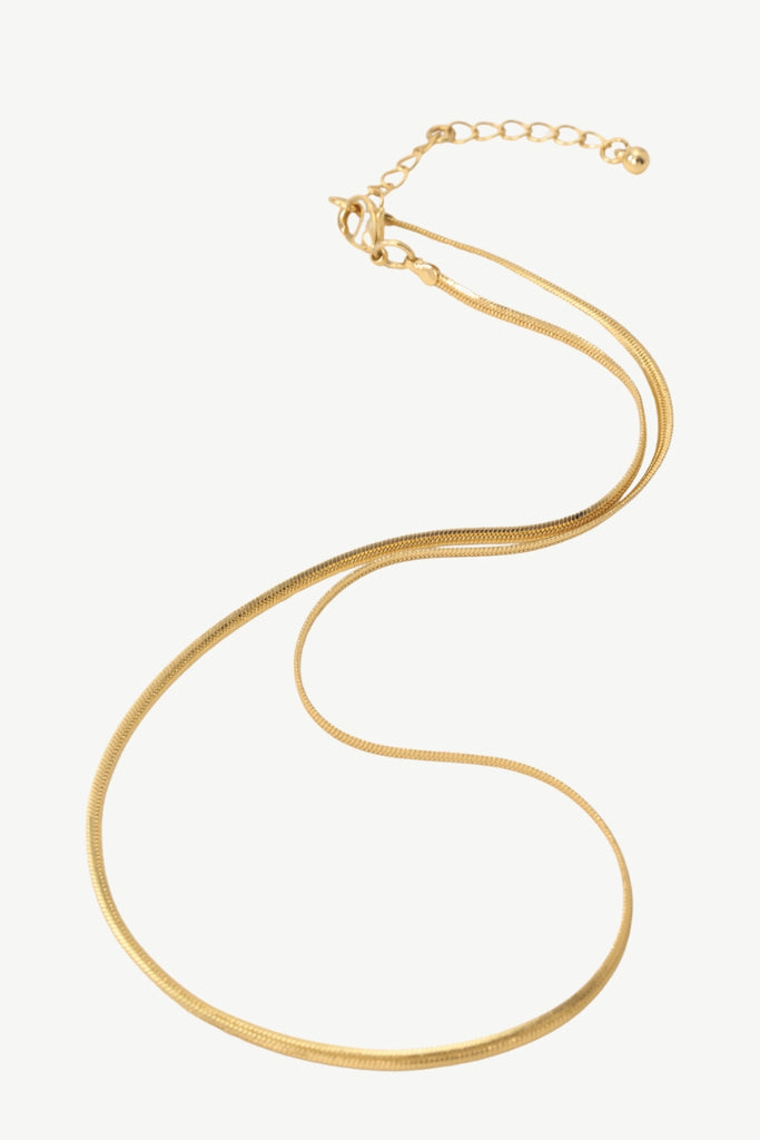 Mars Flexible Herringbone Chain Necklace - 18K Gold-Plated Brass - Elegant Statement Jewelry All-Glows