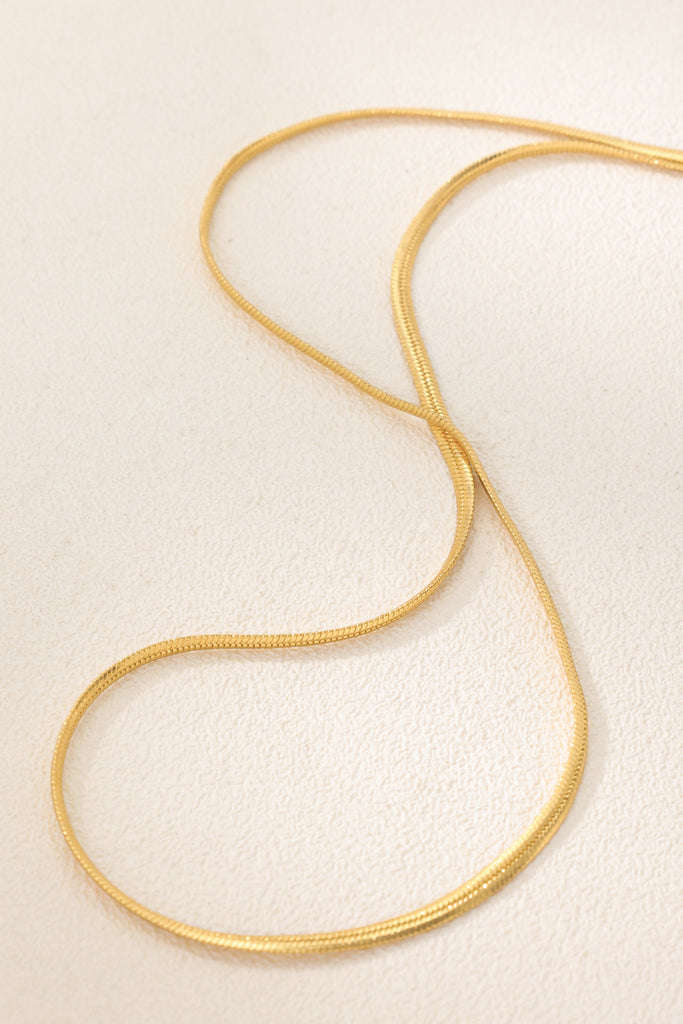 Mars Flexible Herringbone Chain Necklace - 18K Gold-Plated Brass - Elegant Statement Jewelry All-Glows