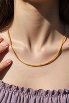 Mars Flexible Herringbone Chain Necklace - 18K Gold-Plated Brass - Elegant Statement Jewelry All-Glows