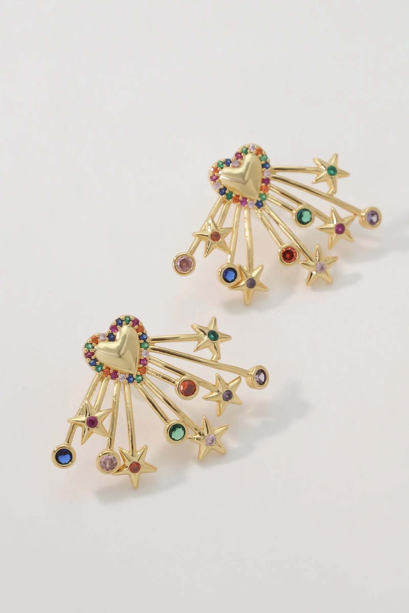 18K Gold Plated Gold Meteor Stud Earring