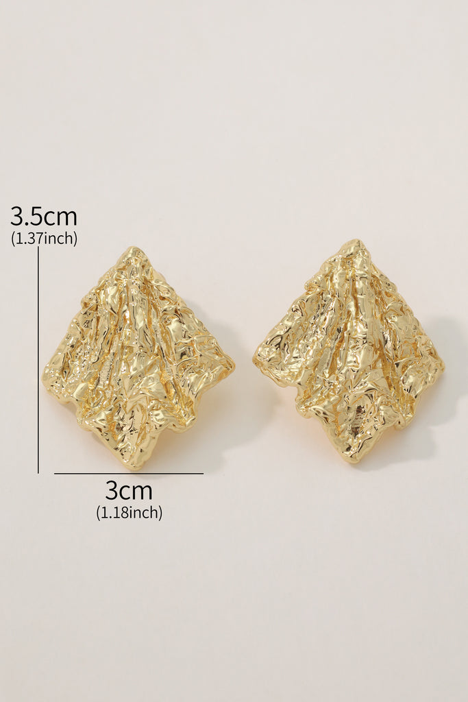 Mirage Earring 18K Gold-Plated Brass with Organic Wrinkled Texture All-Glows