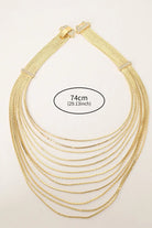 Muse Multi-strand Necklace - Elegant 18K Gold-Plated Brass with H-Shaped Rhinestone Clasps - Luxe Layered Jewelry All-Glows