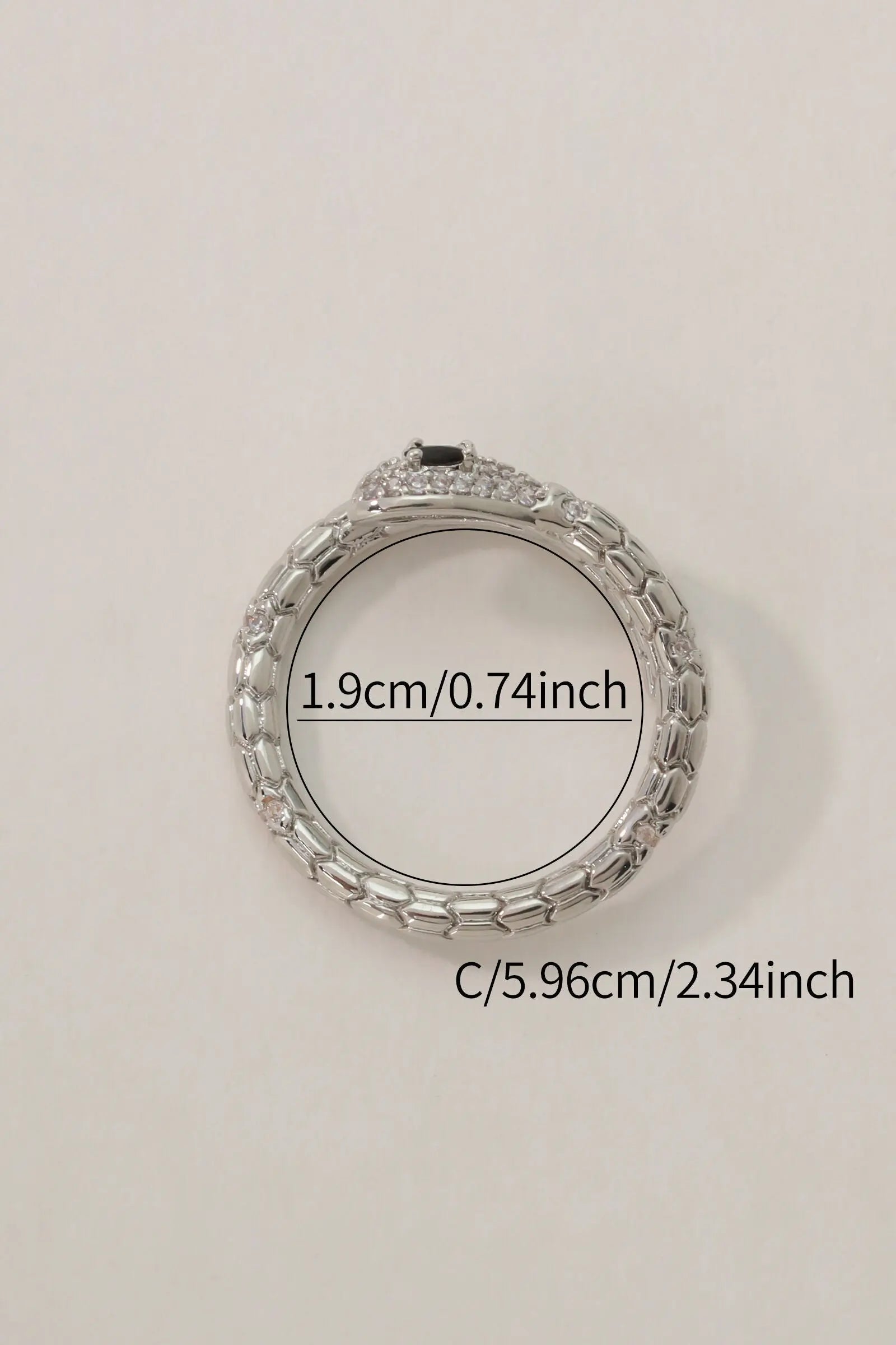 Mystique Open Ring: 18K Gold-Plated Brass Coiled Snake Design with Zirconia Stones