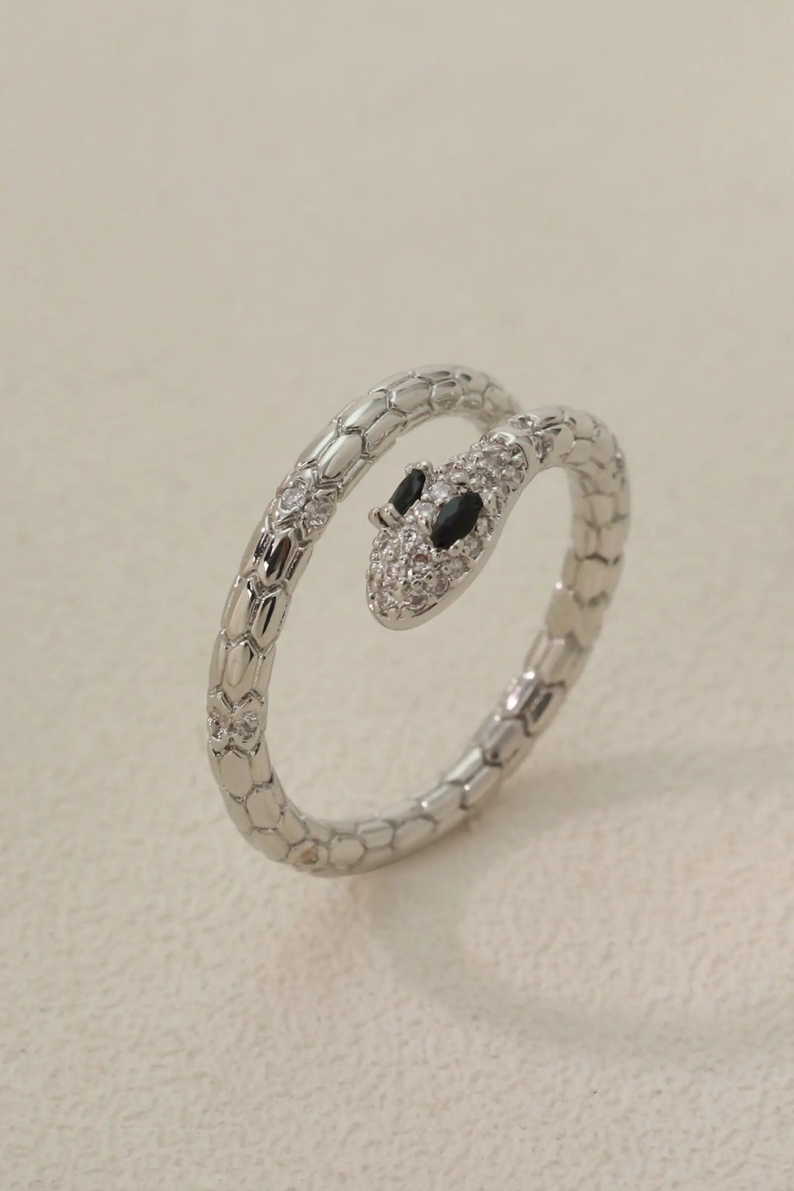 Trendy Snake Design Platinum Ring