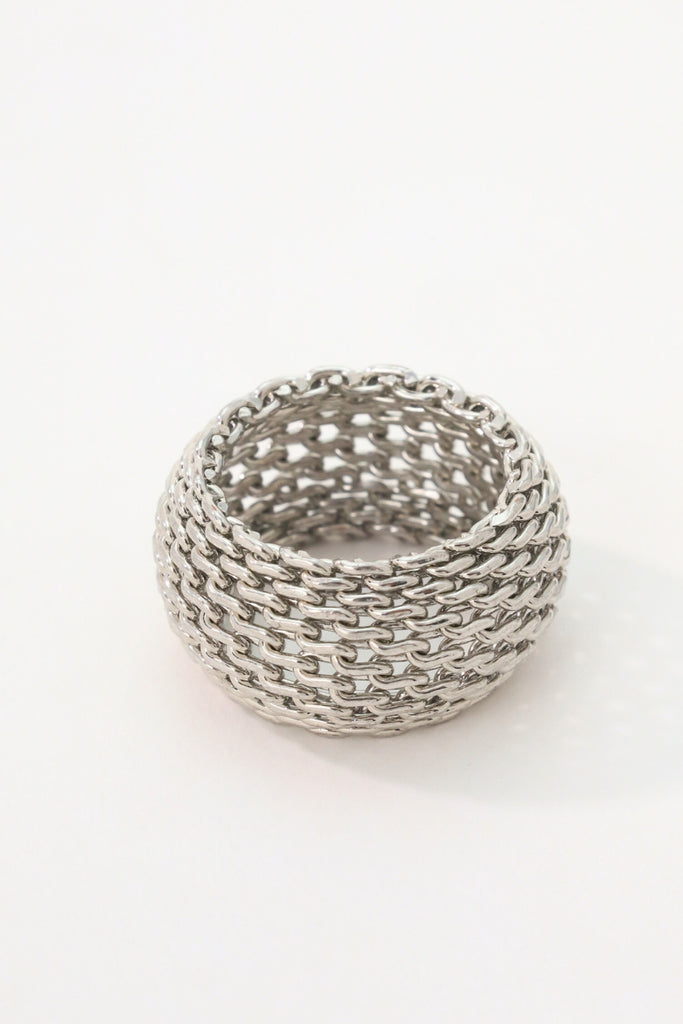 Nest Somerset Mesh Dome Ring: 18K Gold-Plated Brass 3D Mesh Design All-Glows