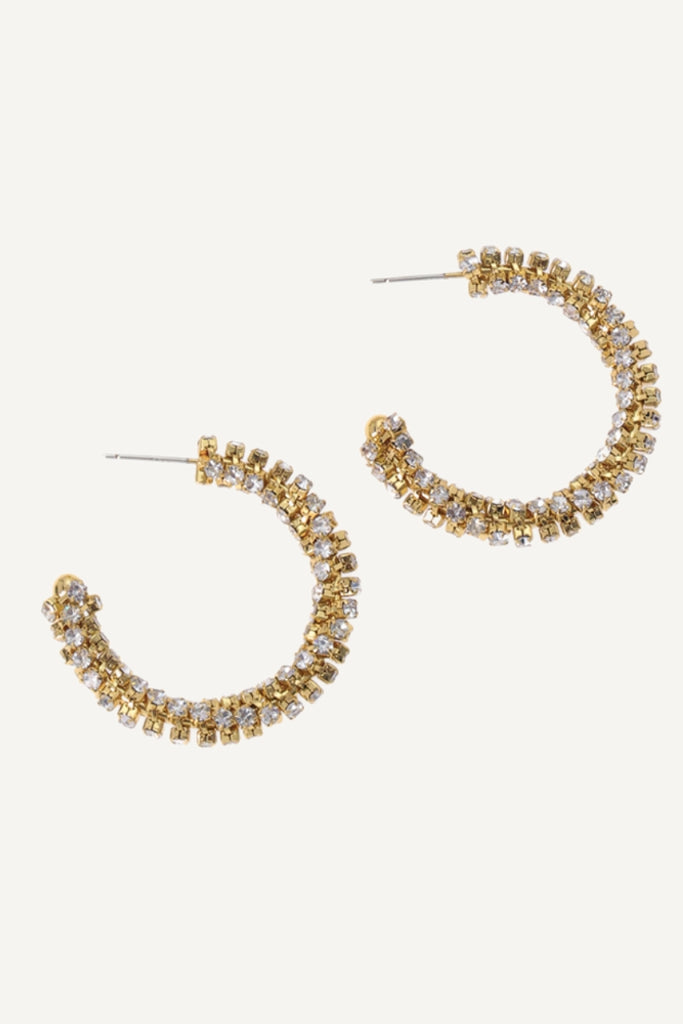 Nova Earrings – Twisted Design with Crystal Dazzling Open Hoop Earrings All-Glows