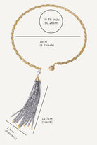Nova Necklace – Twisted Design with Crystal Cuff and Swarovski Pearl Tassel All-Glows