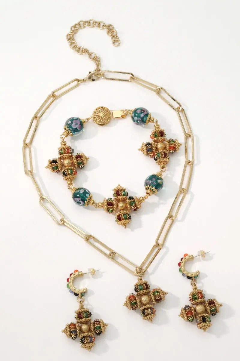 Elegant Opulence Crystal 18K Gold Jewelry