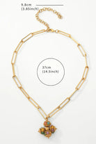 Opulence Artificial Gemstone Necklace – 18K Gold-Plated Chain with Multicolored Gemstone Cross Pendant All-Glows