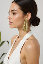 Orchid Sequins Earrings – 18K Gold & White Gold Plated with Soft Square Sequin Design All-Glows