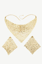 Gold Sequin Necklace Set