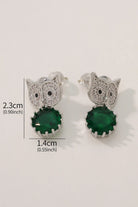 Sparkling  Platinum Owl Earring 