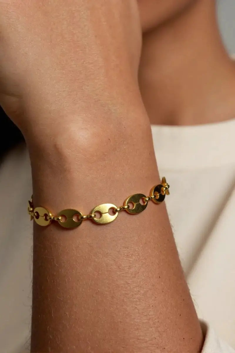 Pansy Puff Mariner Link Chain Bracelet-Chic & Trendy Statement Jewelry All-Glows