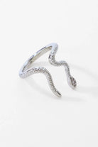 Phoenix Ring – 18K Gold Plated Snake Wrap Ring, Textured Serpent Design with Pave Zirconia All-Glows