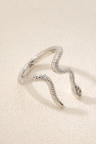 Phoenix Ring – 18K Gold Plated Snake Wrap Ring, Textured Serpent Design with Pave Zirconia All-Glows