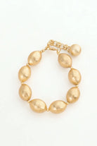Queen Bracelet – 18K Gold-Plated Brass Bracelet with Textured Olive-Shaped Beads All-Glows