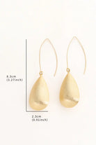Queen Earrings – 18K Gold-Plated Brass Drop Earrings with Textured Olive-Shaped Beads All-Glows