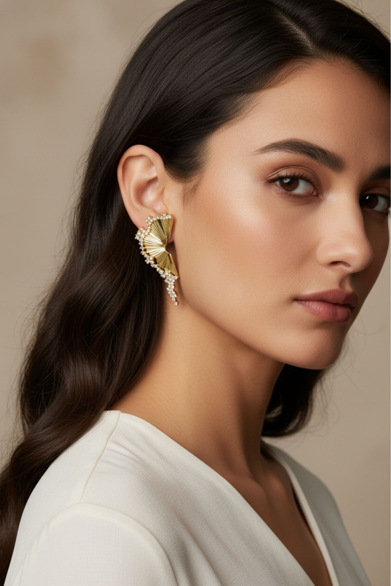 Trendy 18K gold earring 2026