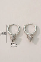 Reverie Earring Huggie: 18K Platinum-Plated Brass with Zirconia-Encrusted Cone Charm All-Glows