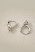 Reverie Earring Huggie: 18K Platinum-Plated Brass with Zirconia-Encrusted Cone Charm All-Glows