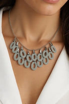 Rose Multi-strand Necklace - Chic 18K Gold-Plated Brass Mesh with Sparkling Crystal-Encased Rings - Layered Fashion Jewelry All-Glows