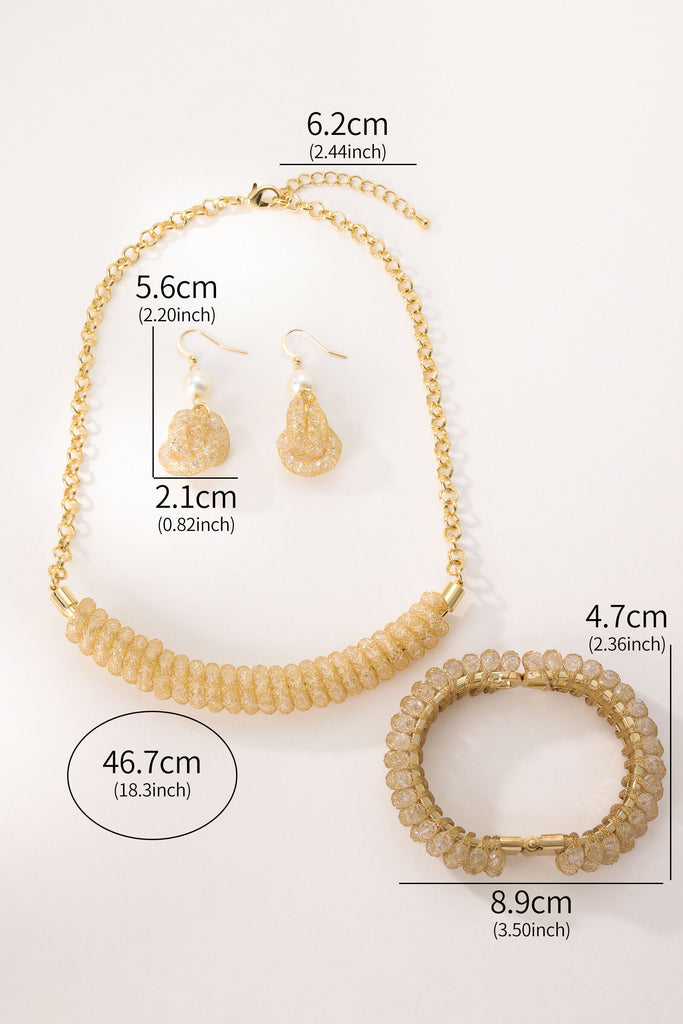 Ruby Golden Mesh Handmade Jewelry Set All-Glows