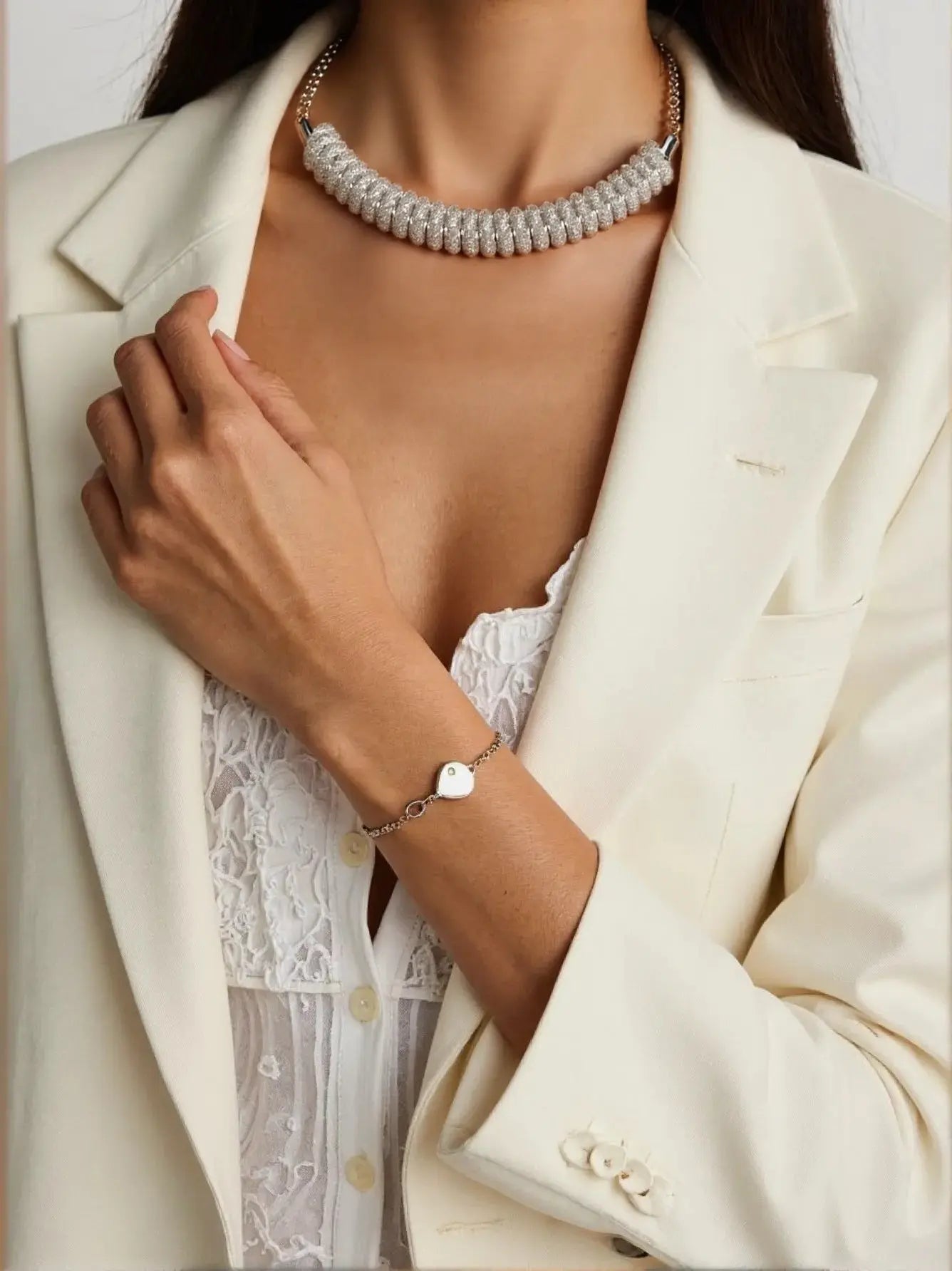 Ruby Necklace – 18K Gold Plated Brass Cable Chain with Crystal Encased in Gold Mesh All-Glows