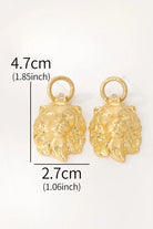 Safari Collection – Fierce Lion Head Earrings – 18K Gold-Plated Brass Lion Pendant All-Glows