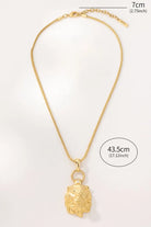 Safari Collection – Fierce Lion Head Necklace – 18K Gold-Plated Brass Foxtail Chain Pendant All-Glows