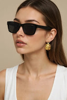 Safari Collection – Fierce Lion Head Earrings – 18K Gold-Plated Brass Lion Pendant All-Glows