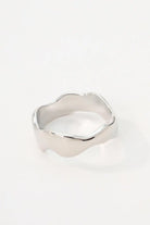 Silhouette Ring: 18K Gold-Plated Brass Irregular Wave Design All-Glows