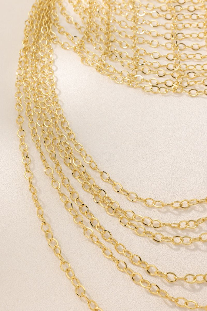 Soul Multi-strand Necklace - Elegant 18K Gold-Plated Brass with Layered Chain Design - Statement Jewelry All-Glows