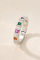 Stardust Ring – 18K Gold-Plated Stackable Gear Ring with Multi-Colored Zirconia Stones