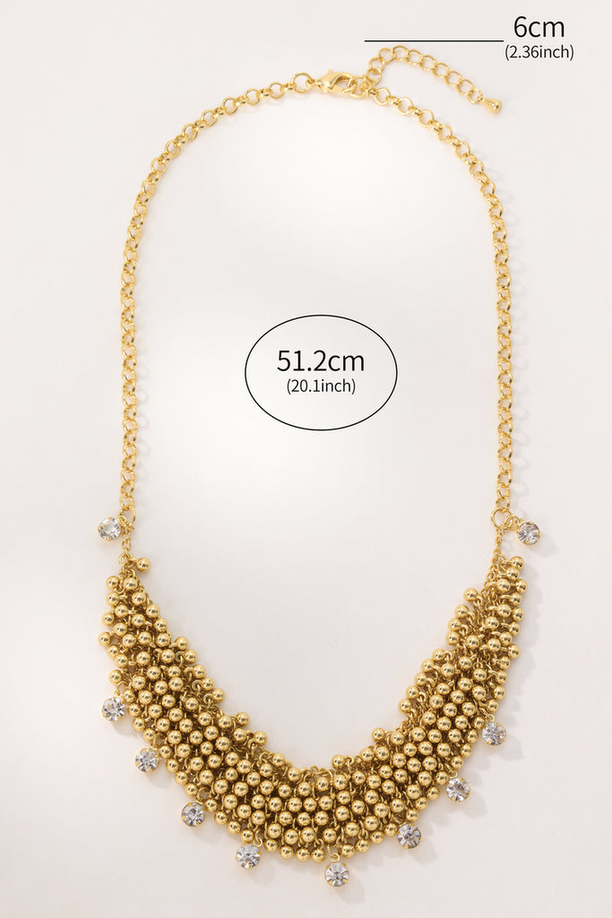 Tulip Cluster Necklace - Elegant Woven Spheres in 18K Gold-Plated Brass - Available in Gold and Platinum Finishes All-Glows